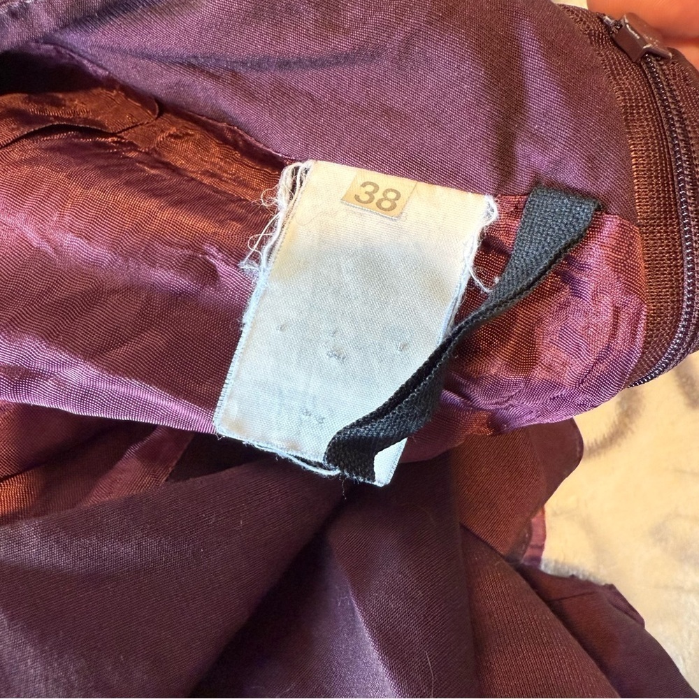 Alain Manoukian | women's 26'' vintage y2k burgundy midi skirt with ruffles - Picture 5 of 6